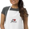 I Love Jesus Christian Message Embroidered Adjustable Cooking Apron With Two Pockets (1)