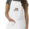 I Love Jesus Christian Message Embroidered Adjustable Cooking Apron With Two Pockets - Image 3