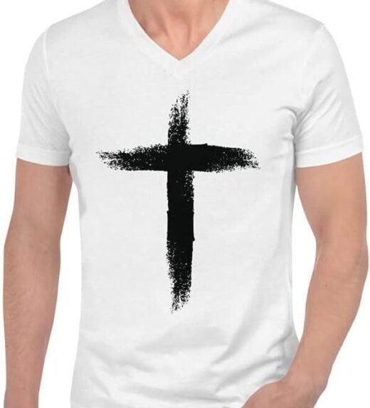 Native Raven Ash Wednesday Unisex Short Sleeve V-Neck Men's Christian T-Shirt (1)