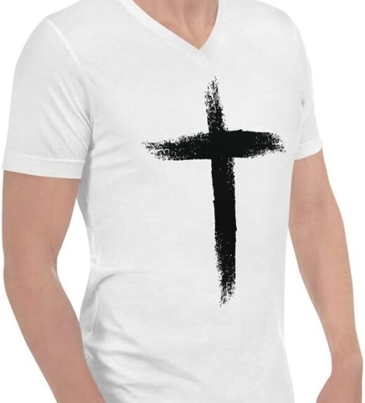 Native Raven Ash Wednesday Unisex Short Sleeve V-Neck Men's Christian T-Shirt (2)