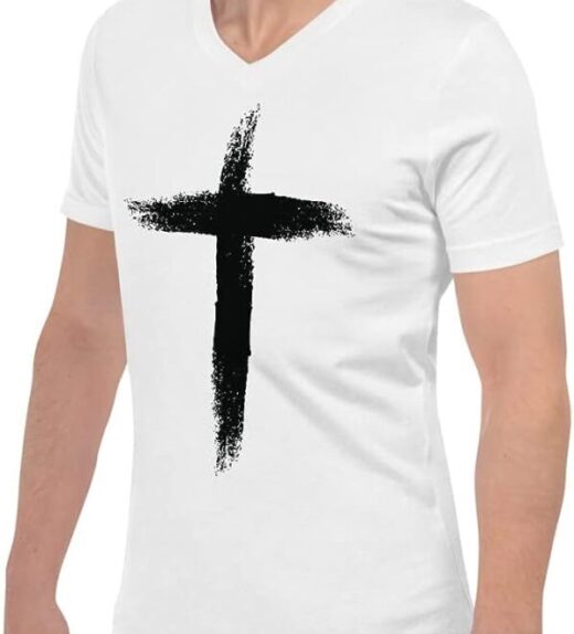 Native Raven Ash Wednesday Unisex Short Sleeve V-Neck Men's Christian T-Shirt (3)