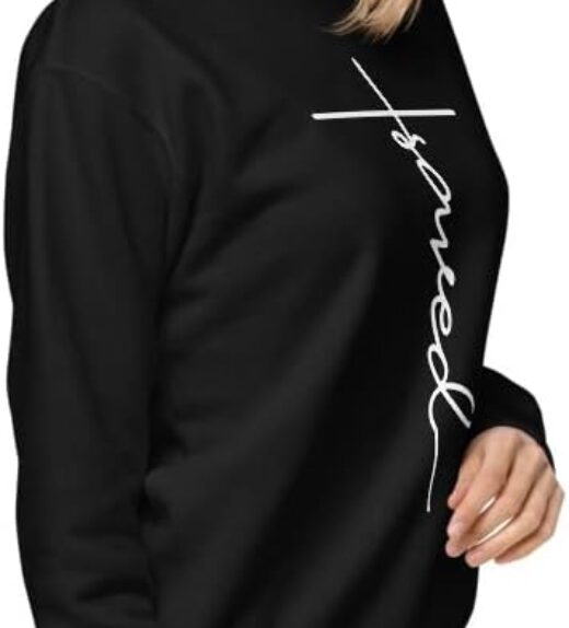 Native Raven Saved Cross Sweatshirt For Women Christian Message Premium Material Crew Neck Pullover (2)