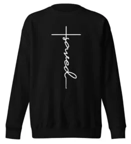 Saved Cross Sweatshirt For Women Christian Message Premium Material Crew Neck Pullover