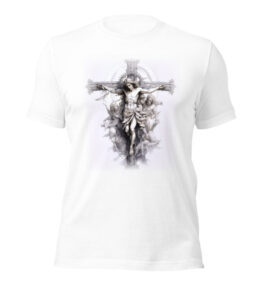 Baroque Style Cross Men's Organic Cotton Christian T-shirt by Native Raven