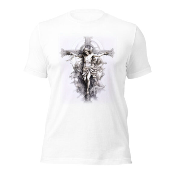 Baroque Style Cross Men's Organic Cotton Christian T-shirt by Native Raven