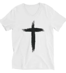 Ash Wednesday Unisex Short Sleeve V-Neck Men's Christian T-Shirt by Native Raven