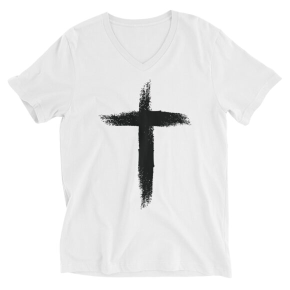 Ash Wednesday Unisex Short Sleeve V-Neck Men's Christian T-Shirt by Native Raven