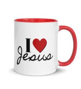 "I Love Jesus" Christian Message Mug with Color Inside