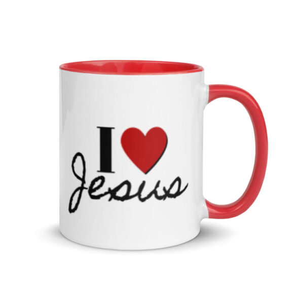 "I Love Jesus" Christian Message Mug with Color Inside